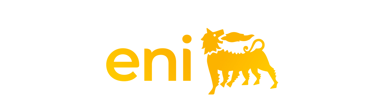 Eni logo in yellow on a white background